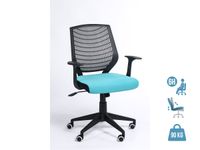 Fauteuil de bureau NEWTON - accoudoirs fixes - housse pour dossier en option - Turquoise