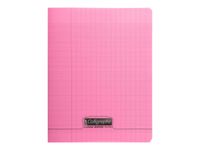 Calligraphe 8000 - Cahier polypro 24 x 32 cm - 48 pages - grands carreaux (Seyes) - rose