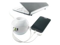 WATT & CO WATTBALL - Multiprise 3 prises - 2 prises 16A + 1 prise 6A + 2 USB - blanc