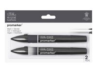 ProMarker - 2 Marqueurs double pointe - noir et blender