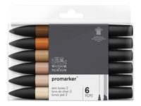 ProMarker - Pack de 6 marqueurs double pointe - ton de chair
