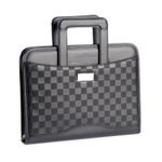 Cristo Damier - Conférencier A4 à poignées avec calculatrice - noir