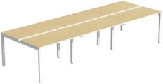 Bureau Bench 6 personnes EASYDESK - soit 6 plateaux L140xP60xH75 cm (L420 x P126) - Hêtre