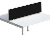 Ecran de séparation cadre aluminium H33 x L140 cm - cadre aluminium blanc - toile noir