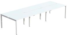 Bureau Bench 6 personnes EASYDESK - soit 6 plateaux L120xP80xH75 cm (L360 x P166) - Blanc