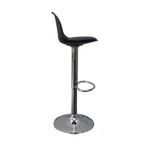 Lot de 2 tabourets haut BOBBA - pied alu - assise noire