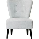 Fauteuil d'accueil BRIGHTON - Piétement en hêtre massif coloris noir - tissu gris clair