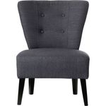 Fauteuil d'accueil BRIGHTON - Piétement en hêtre massif coloris noir - tissu anthracite