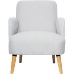 Fauteuil d'accueil BROOKS avec accoudoirs - pieds en hêtre massif - gris clair