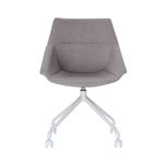 Lot de 2 chaises LUGE - pieds blancs sur roulettes - gris