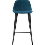 Lot de 2 tabourets MUST - pied noir - assise bleue