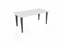 Bureau EVIDENCE - 180 cm - Pieds anthracites - Plateau blanc