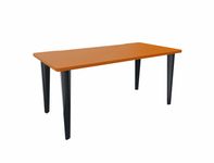 Bureau EVIDENCE - 180 cm - Pieds anthracites - Plateau imitation merisier