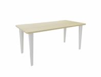 Bureau EVIDENCE - 180 cm - Pieds blancs - Plateau imitation érable