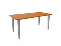 Bureau EVIDENCE - 180 cm - Pieds aluminium - Plateau imitation merisier