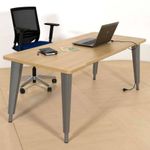 Bureau EVIDENCE - 140 cm - Pieds anthracites - Plateau imitation hêtre