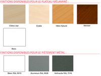 Bureau EVIDENCE - 140 cm - Pieds blancs - Plateau imitation hêtre