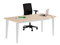 Bureau EVIDENCE - 120 cm - Pieds aluminium - Plateau imitation érable