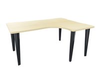 Bureau compact 90° à droite EVIDENCE - Pieds anthracites - Plateau imitation érable