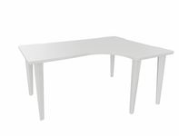 Vinco Evidence - Mesa - 90° right angled - blanco, RAL 9010 - blanco, RAL 9010 base