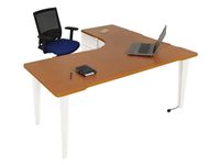 Vinco Evidence - Mesa - 90° right angled - cereza - blanco, RAL 9010 base