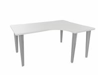Vinco Evidence - Mesa - 90° right angled - blanco, RAL 9010 - aluminio, RAL 9006 base