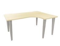Bureau compact 90° à droite EVIDENCE - Pieds aluminium - Plateau imitation érable