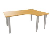 Vinco Evidence - Mesa - 90° right angled - haya natural - aluminio, RAL 9006 base