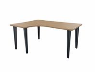 Bureau compact 90° à gauche EVIDENCE - Pieds anthracites - Plateau imitation chêne clair