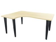 Bureau compact 90° à gauche EVIDENCE - Pieds anthracites - Plateau imitation érable