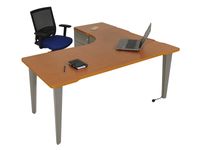 Vinco Evidence - Mesa - 90° left angled - cereza - aluminio, RAL 9006 base