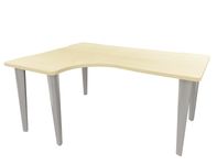 Bureau compact 90° à gauche EVIDENCE - Pieds aluminium - Plateau imitation érable