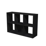 Bibliothèque modulaire MAXICOLOR - 6 cases - frêne noir 