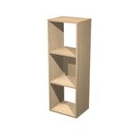 Bibliothèque modulaire MAXICOLOR - 3 cases - plateau imitation chêne clair