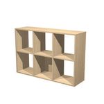Bibliothèque modulaire MAXICOLOR - 6 cases - chêne clair 