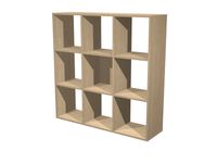 Bibliothèque modulaire MAXICOLOR - 9 cases - imitation chêne clair