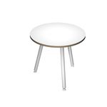 Table ronde - H74,4 cm - 80 cm - 3 pieds blanc - plateau blanc