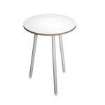 Table ronde - H105 cm - 80 cm - 3 pieds blanc - plateau blanc