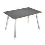 Bureau LEONARDO - 120 cm - Pieds métal blancs - Anthracite chants chêne