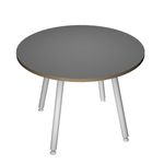 Table ronde - H74,4 cm - 100 cm - 4 pieds blanc - plateau anthracite