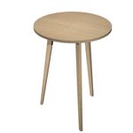Table ronde - H105 cm - 80 cm - 3 pieds bois - plateau imitation chêne