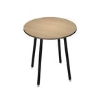 Table ronde - H105 cm - 100 cm - 4 Pieds noir - plateau imitation chêne