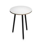 Table ronde - H105 cm - 80 cm - 3 pieds noir - plateau blanc