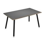 Bureau LEONARDO - 140 cm - Pieds métal noirs - Anthracite chants chêne
