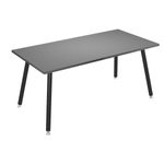 Bureau LEONARDO - 160 cm - Pieds métal noirs - Anthracite chants chêne