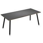 Bureau LEONARDO - 180 cm - Pieds métal noirs - Anthracite chants chêne