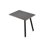 Retour direct pour bureau LEONARDO - L80 x H74 x P60 - Pieds métal noirs - plateau anthracite chants chêne