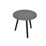 Table ronde - H74,4 cm - 80 cm - 3 pieds noir - plateau anthracite
