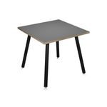 Table haute - 80 x 80 x 105 cm - Pieds métal noirs - Anthracite chants chêne