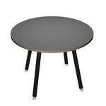 Table ronde - H105 cm - 100 cm - 4 Pieds noir - plateau anthracite